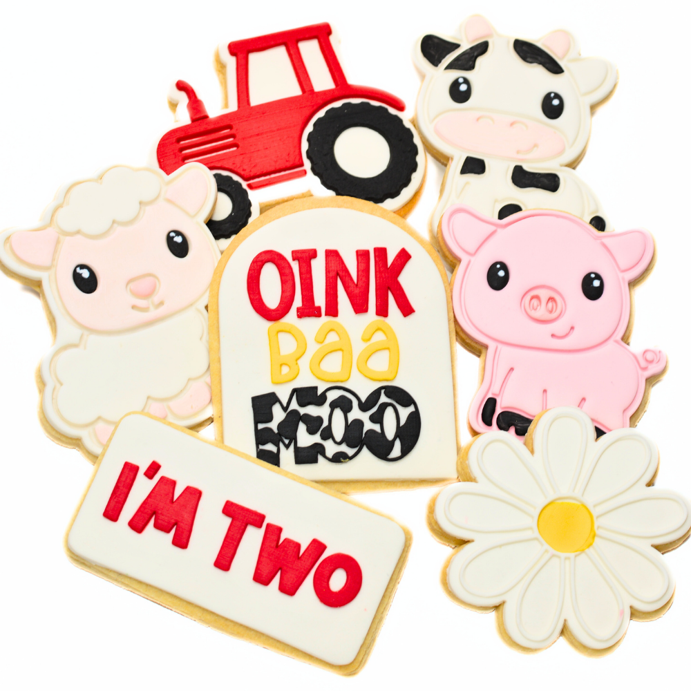 Oink Baa Moo | Second Birthday Cookies