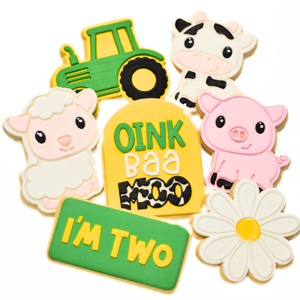 Oink Baa Moo | Second Birthday Cookies