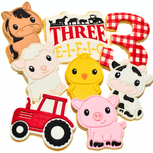 Three-I-E-I-O | Third Birthday Cookies