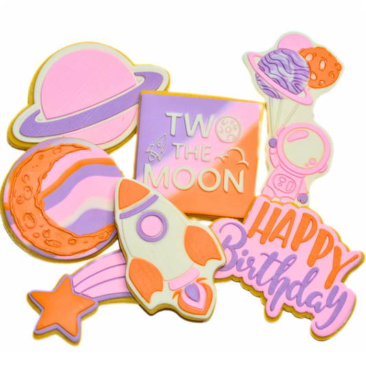 Two the Moon | Second Birthday Cookies